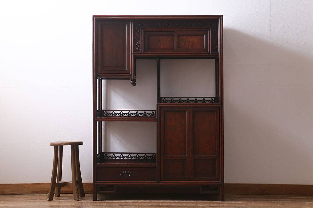 楽天市場】ヴィンテージ家具 飾り棚 カリン材 花梨材 象嵌入り 優美