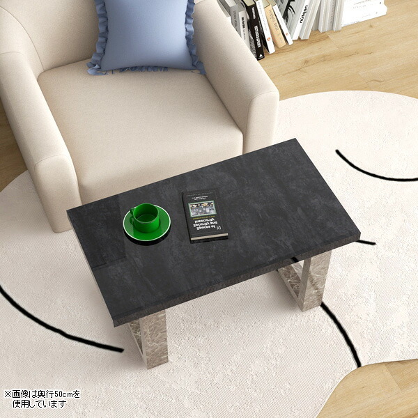 楽天市場】ローテーブル 大理石風 黒 鏡面 幅90cm リビングテーブル