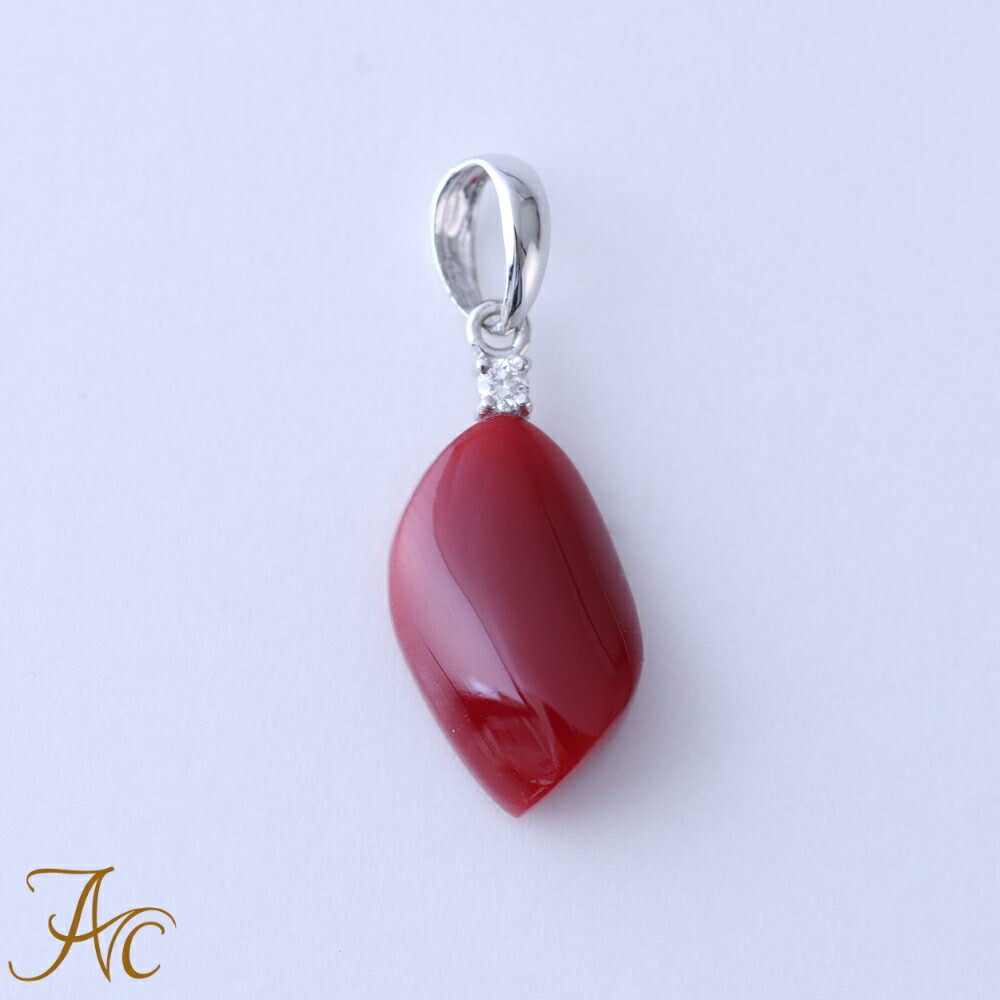 楽天市場】≪1年保証付き≫日本産血赤珊瑚 K18ホワイトゴールド 変形