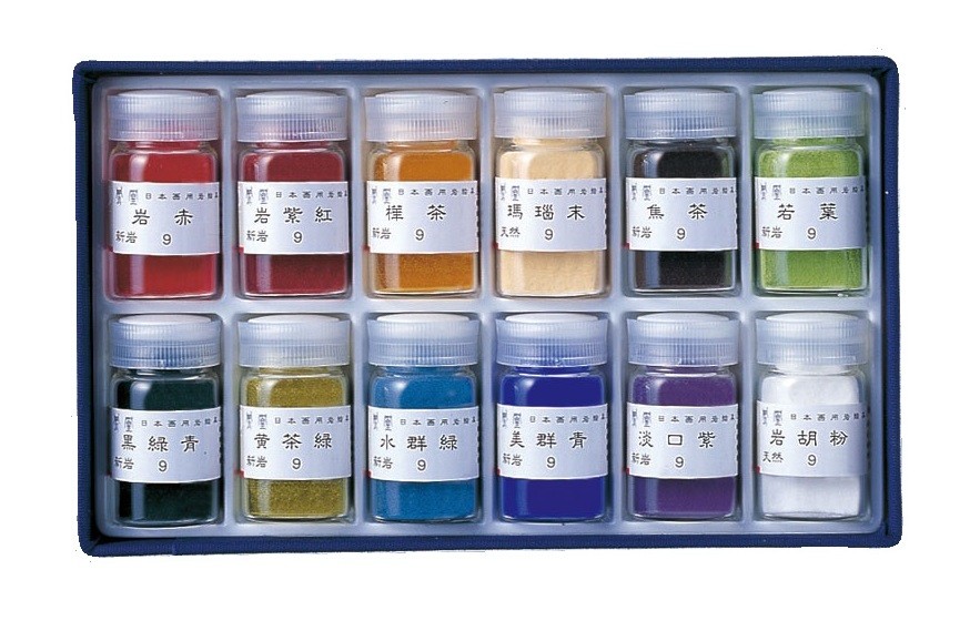 楽天市場】岩絵の具 C 青箱 12色セット 【 日本画 水墨画 絵具 岩絵具