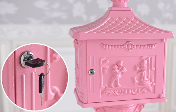 楽天市場】【新生活フェア_2/28まで！】 American 鋳物ポスト ピンク