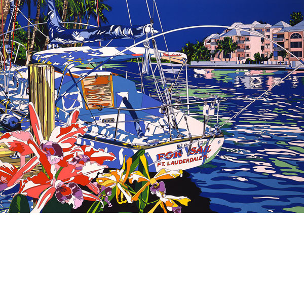 鈴木英人 「運河で見つけたスーベニール」 真作 鈴木英人 「運河で見つけ