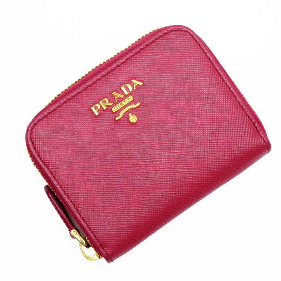 楽天市場】プラダ PRADA コインケース ピンク系xゴールド サフィアーノ