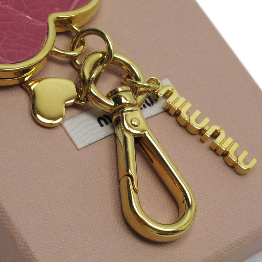 楽天市場】ミュウミュウ MIU MIU キーホルダー チャーム ハート ピンク