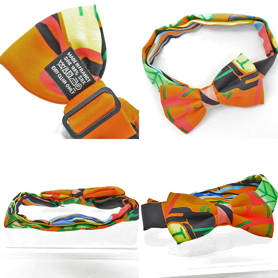 楽天市場】【美品】エルメス HERMES 蝶ネクタイ オレンジxグリーン系