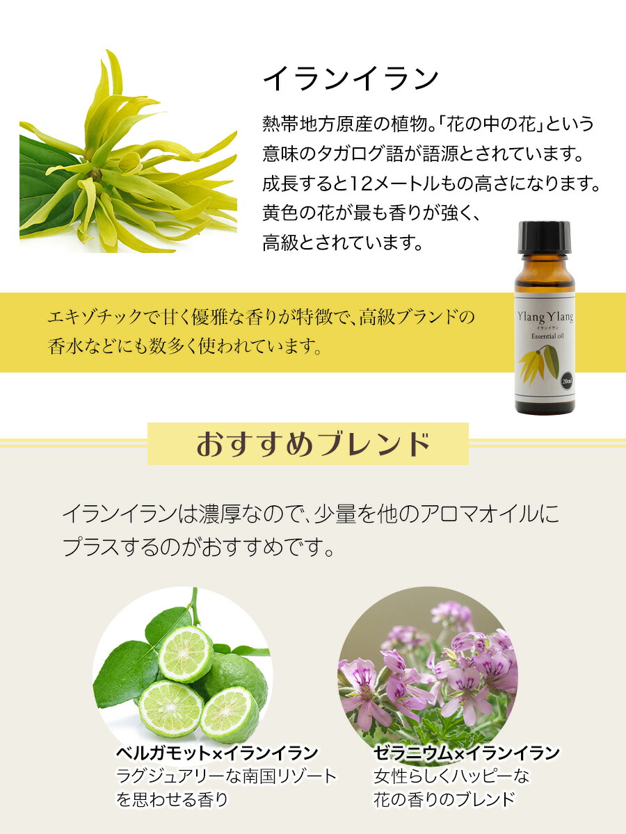 楽天市場】イランイラン オイル 20ml 精油 アロマ アロマオイル 天然