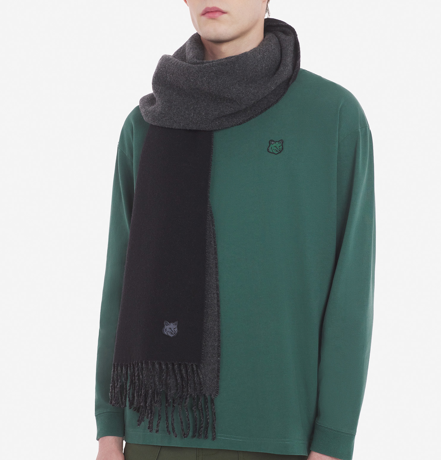 楽天市場】Maison Kitsune｜メゾンキツネ フォックロゴ 大判 ストール