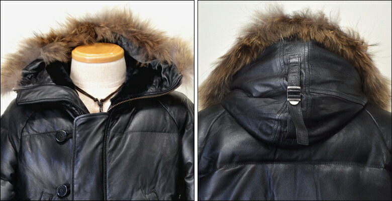 楽天市場】n3b レザーダウンコート メンズ 本革 レザージャケット