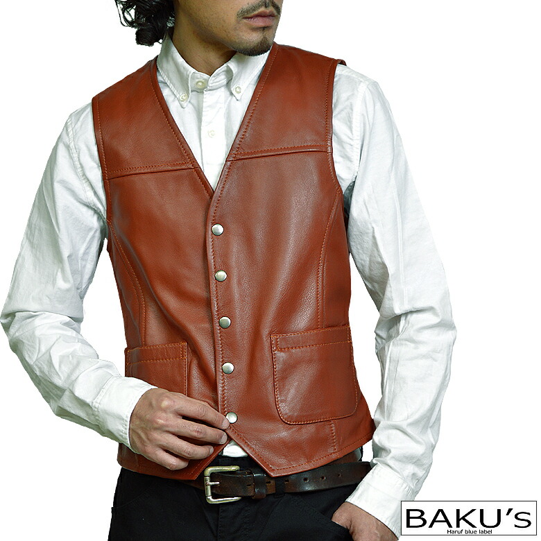 楽天市場】本革 レザーベスト メンズ ベスト ジレ チョッキ 本革ベスト