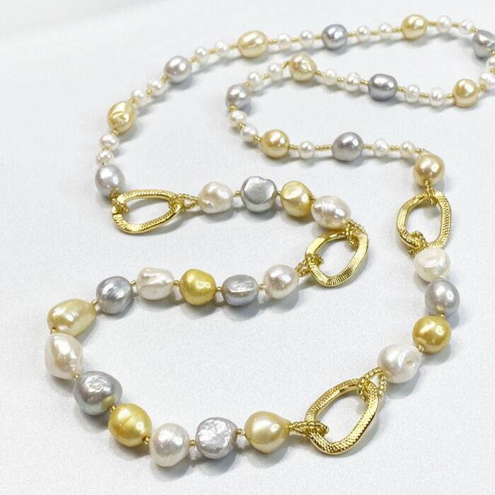 楽天市場】【直径15mm】大粒 バロック パール ネックレス ロング