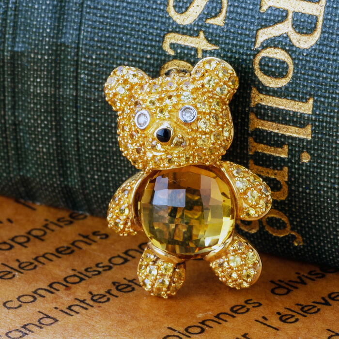 楽天市場】【お買い物マラソンクーポン】 K18 テディベア ブローチ