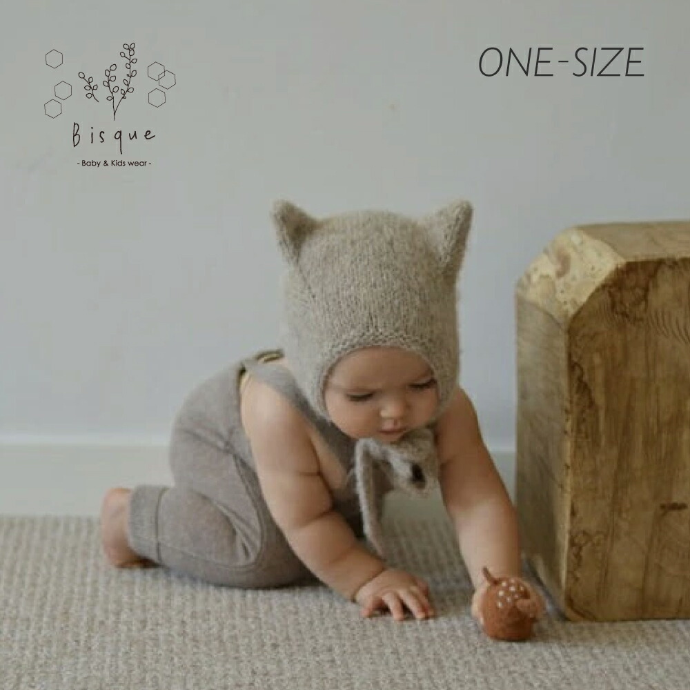 楽天市場】Bambolina beige kitty ボンネット Bisque びすく 韓国子供