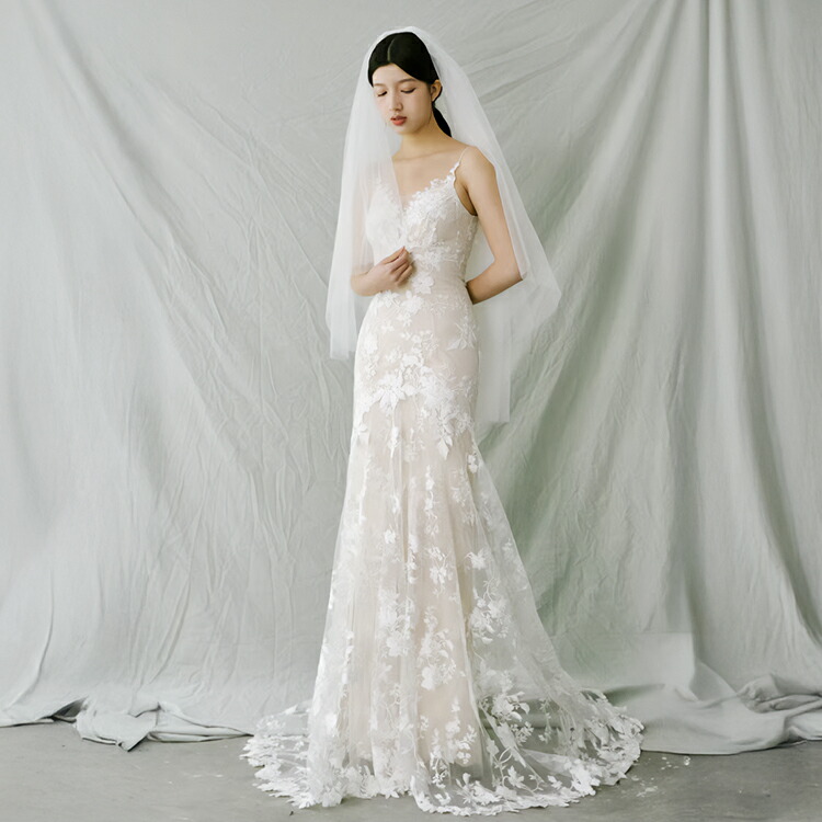 楽天市場】キャミソール ウェディングドレス トレーン マーメイド
