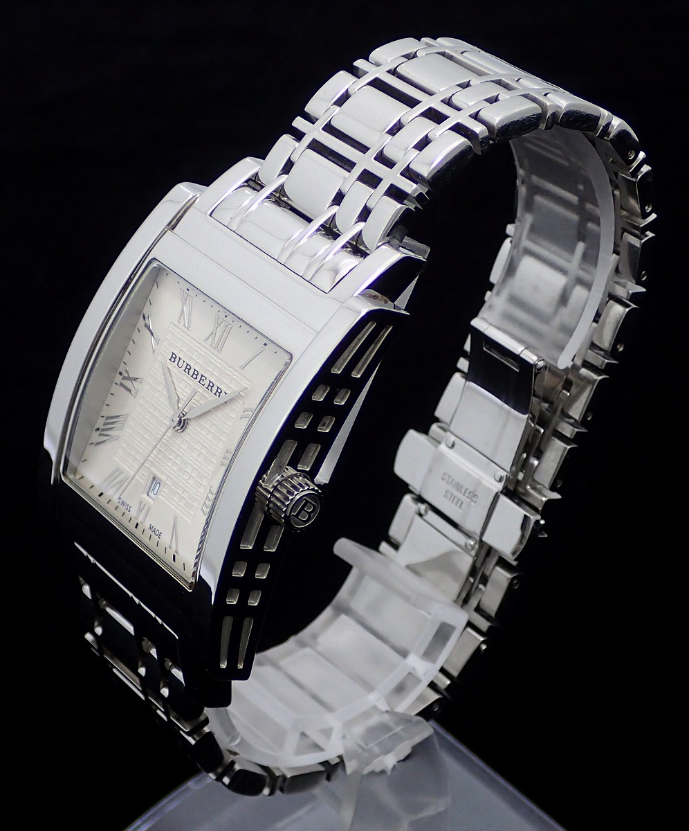 楽天市場】【ウォッチ】BURBERRY バーバリー スクエア デイト シルバー