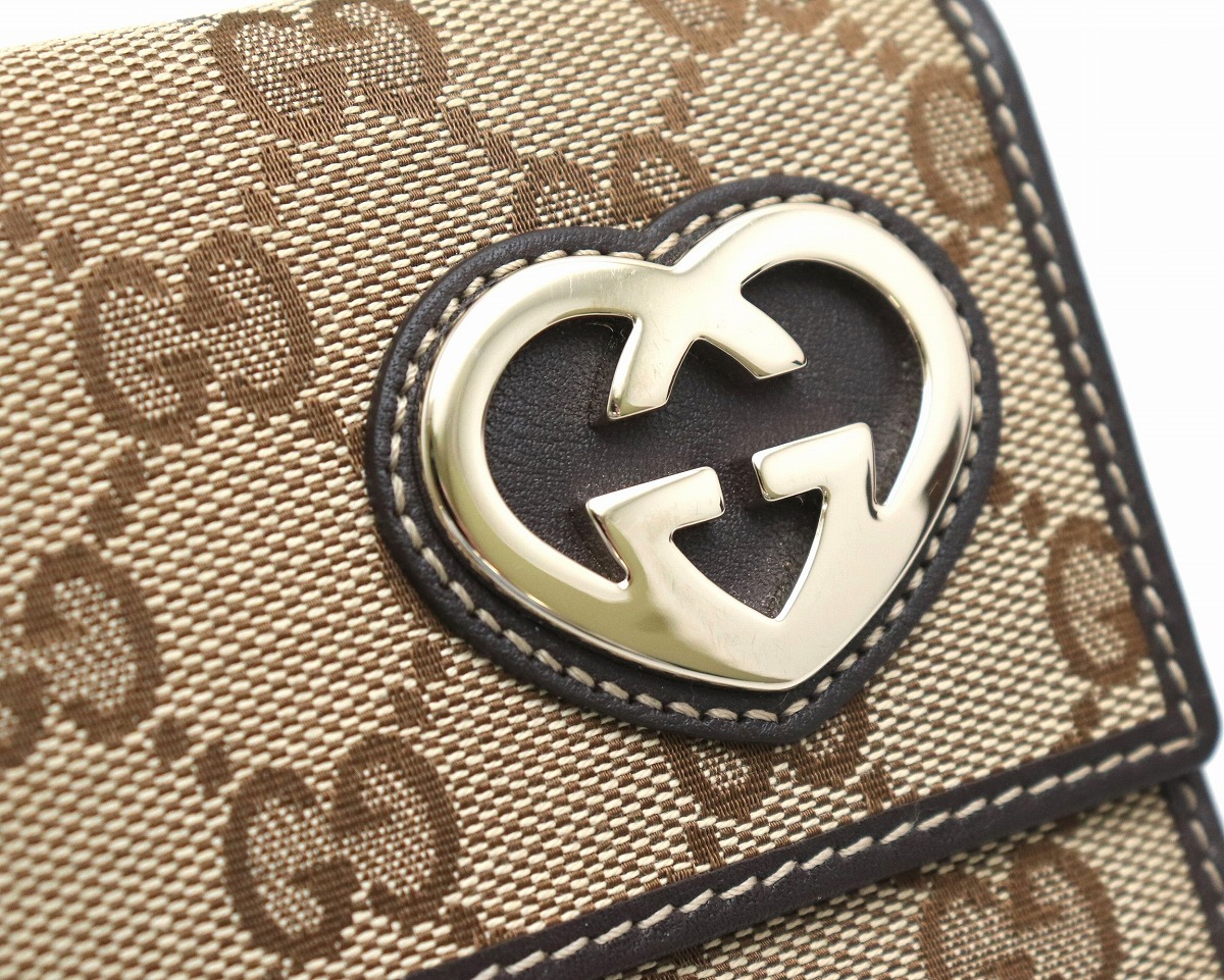 楽天市場】【財布】GUCCI グッチ GGキャンバス ラブリーハート Wホック
