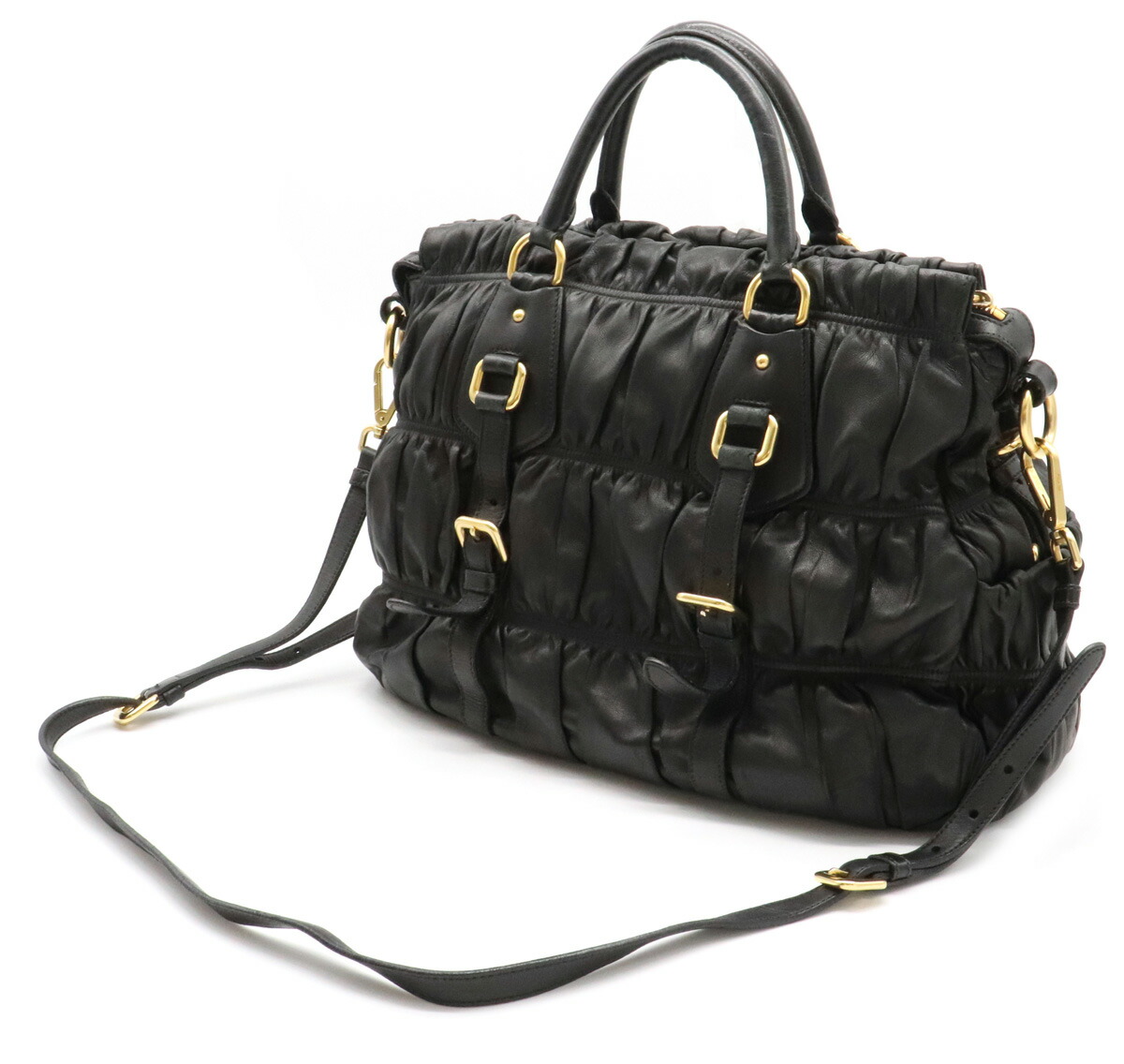 楽天市場】【バッグ】PRADA プラダ ギャザー ハンドバッグ ショルダー