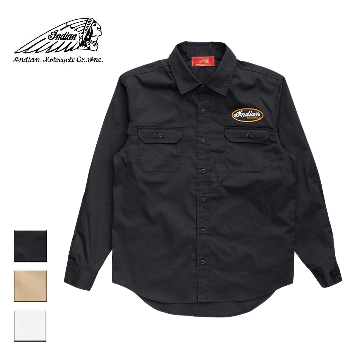 楽天市場】【送料無料】 Indian インディアン L/S Work Shirt wappen