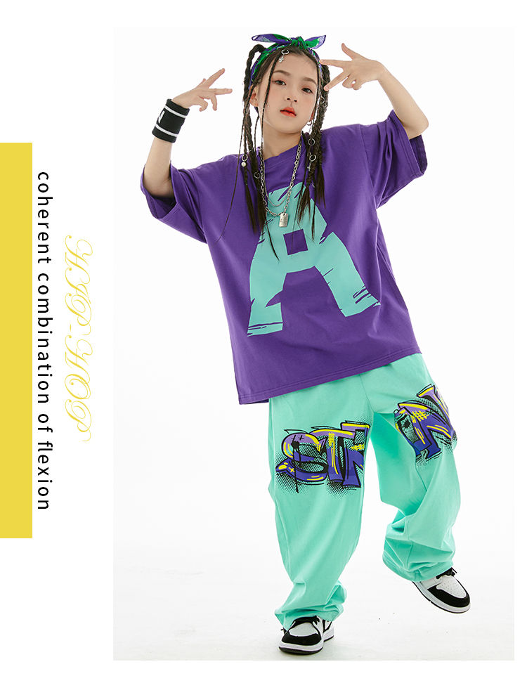 楽天市場】紫 tシャツ キッズ ダンス衣装 セットアップ ヒップホップ