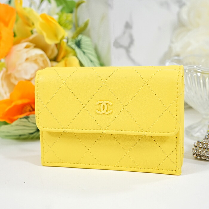楽天市場】シャネル スモールフラップ ウォレット イエロー CHANEL 未