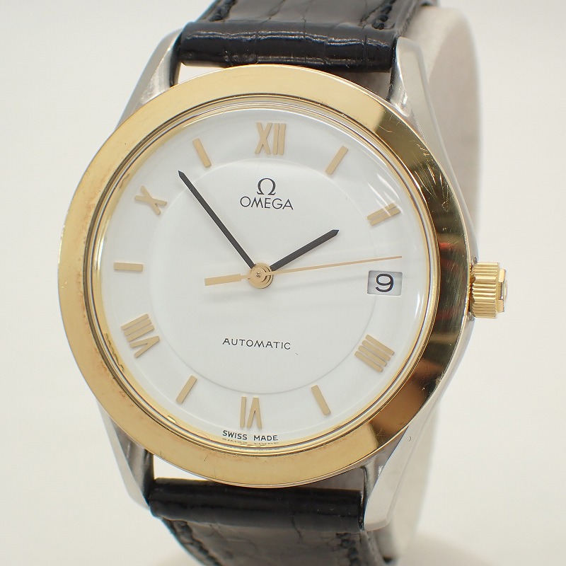 楽天市場】オメガ【OMEGA】SS/YGクラシック白文字盤レザーベルトメンズ