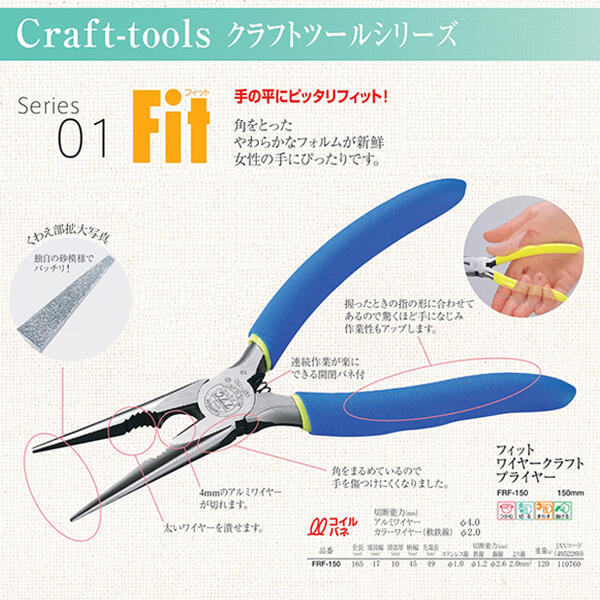 楽天市場】TTC フィット ワイヤークラフトプライヤー 150mm バネ付
