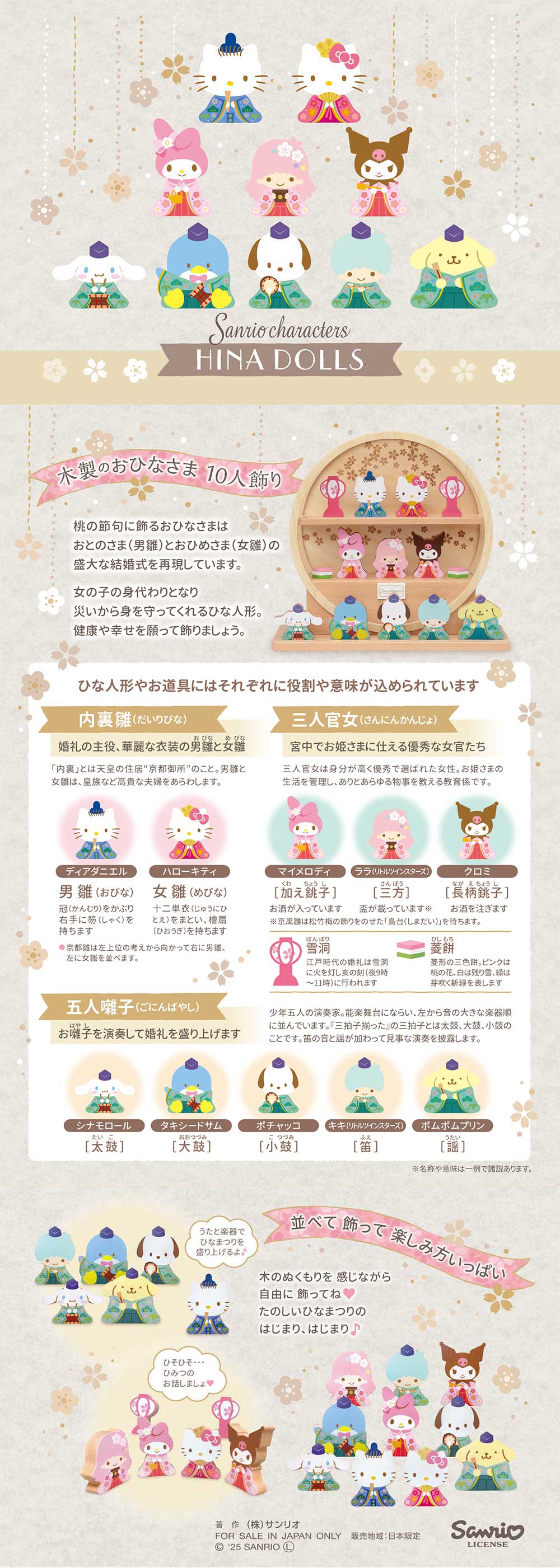 楽天市場】【25日P最大8倍！限定クーポン有】 サンリオ 木製ひな人形