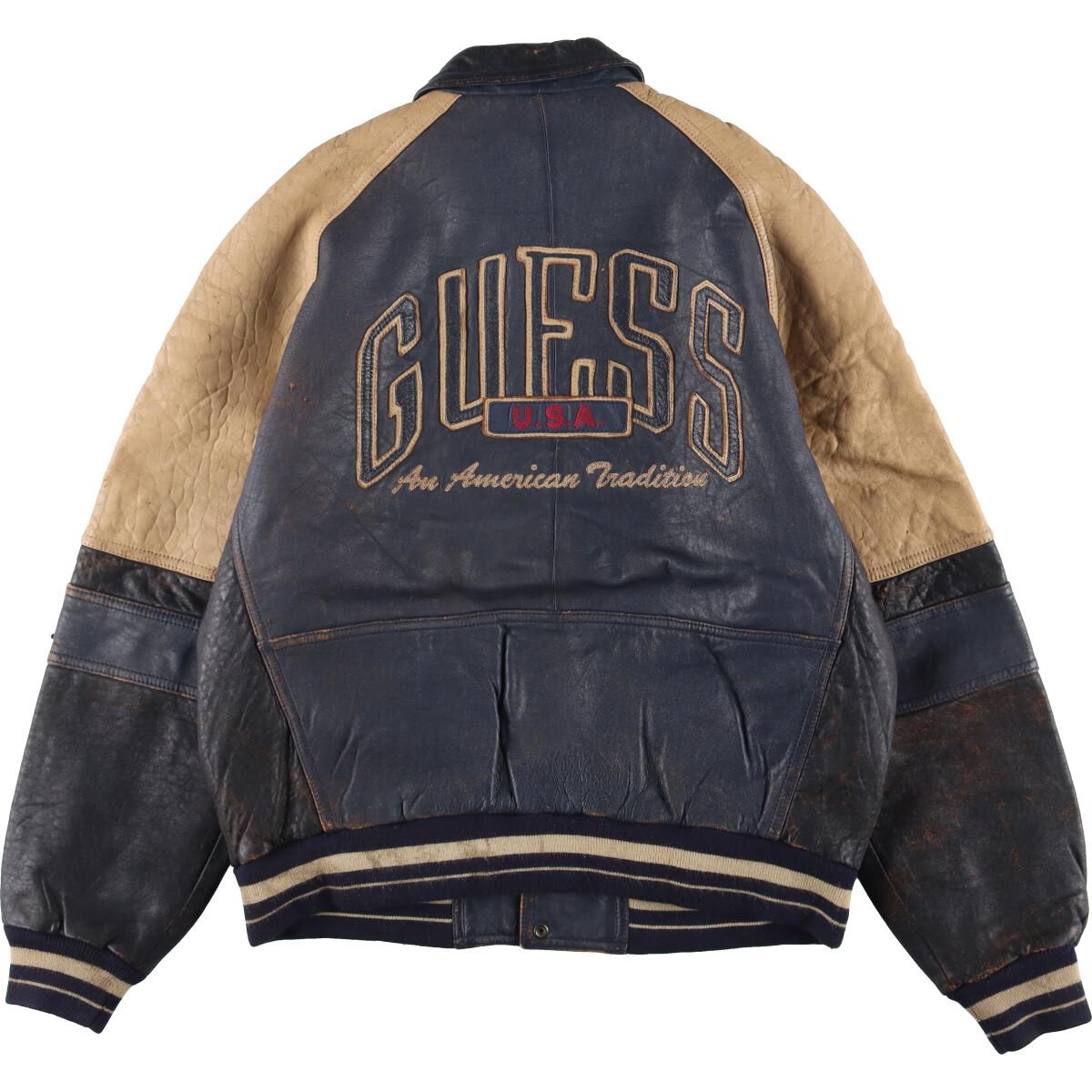 楽天市場】古着 ゲス Guess オールレザー スタジャン アワード