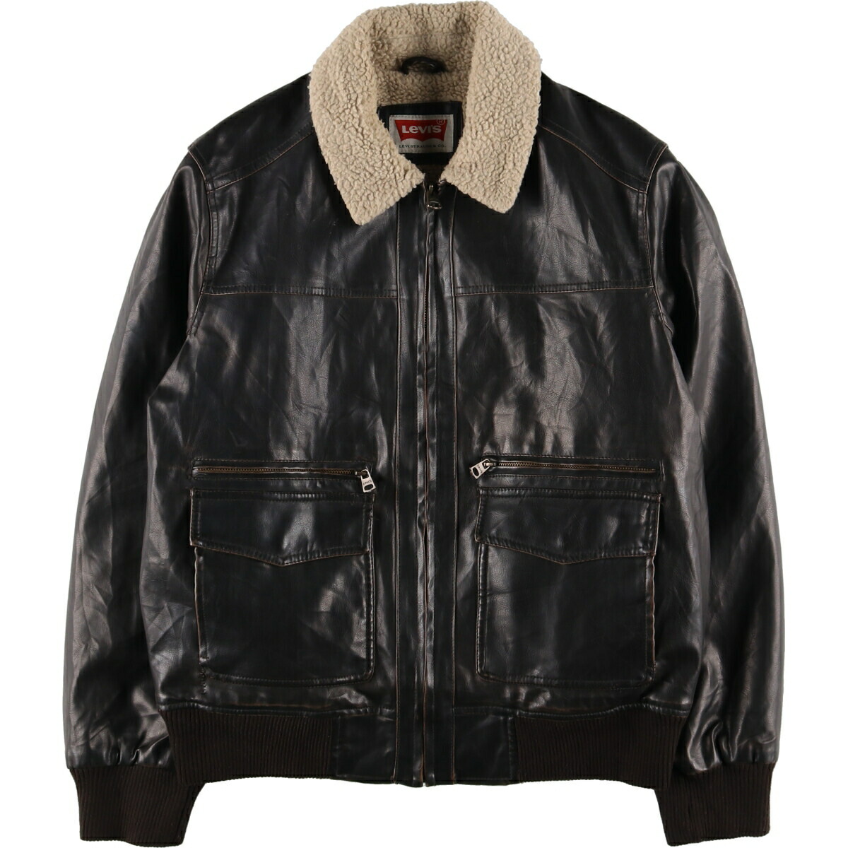 楽天市場】古着 リーバイス Levi's ボア フェイクレザーフライト