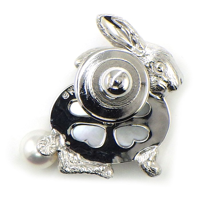楽天市場】ミキモト MIKIMOTO ピンブローチ ピクウェ ラビット ウサギ