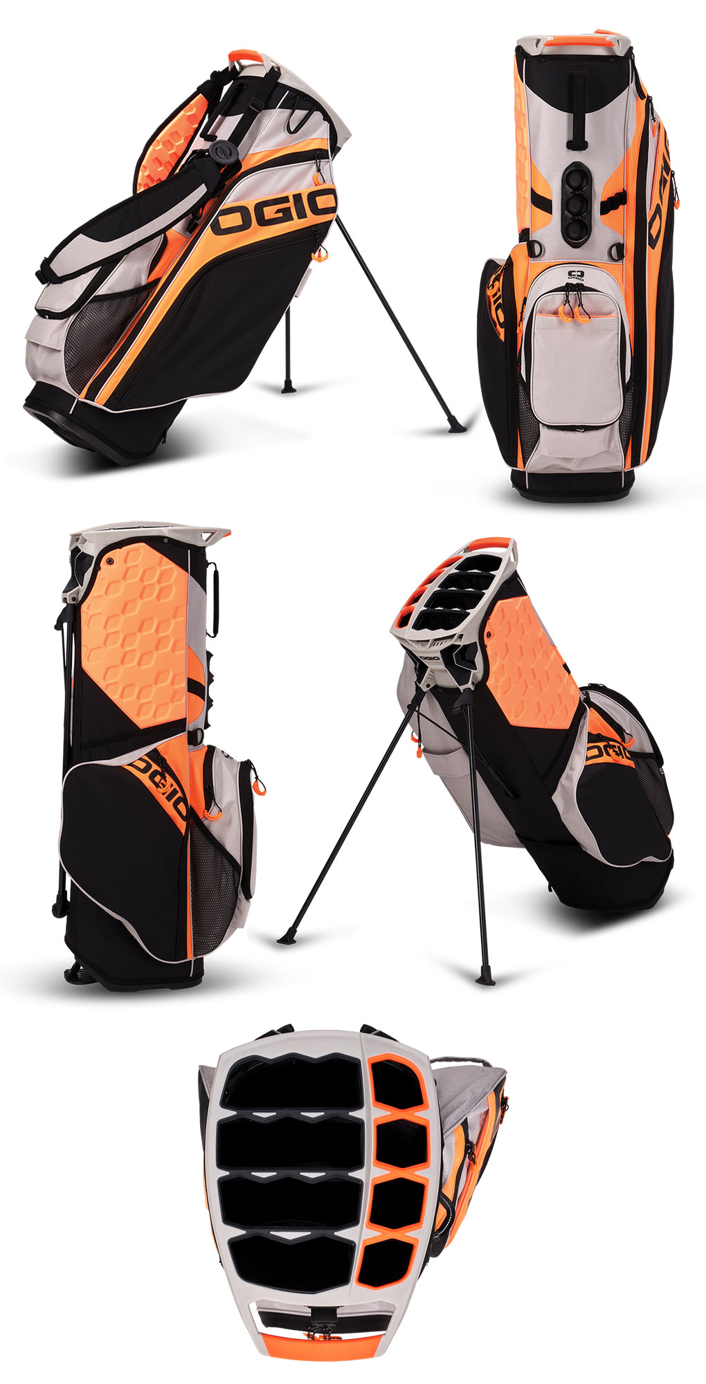 OGIO スタンドバッグ イエロー 6仕切り OGIO スタンドバッグ イエロー