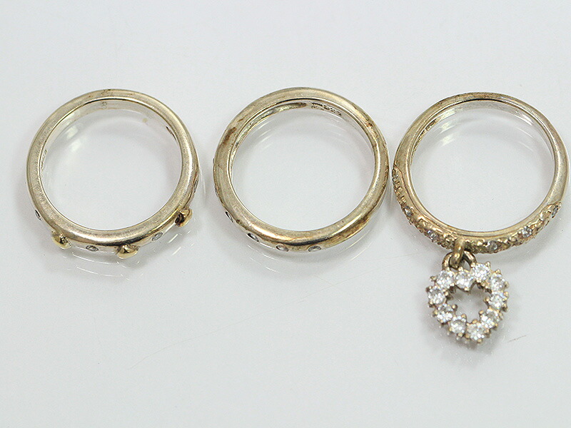 楽天市場】FolliFollie(フォリフォリ) 3連リング ハート 13号 シルバー