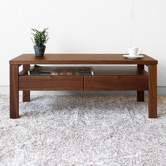 楽天市場】【リビング収納これで解決】W90×D40ローテーブル 引き出し