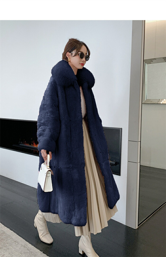 極美品 着丈123cm ティノラス ダブル 肉厚ファー ロング チェスター