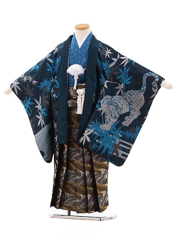 楽天市場】七五三レンタル 男の子 5442おりびとブルー地 もみじに虎×黒