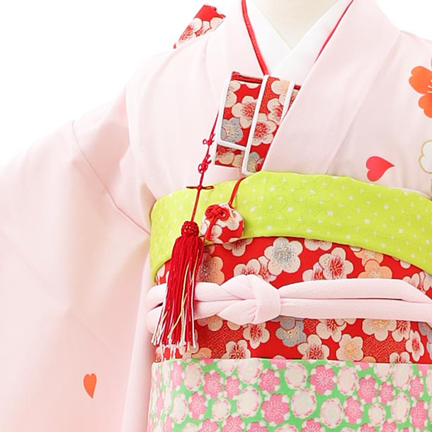 楽天市場】七五三レンタル(7歳女児結び帯) 7937薄ピンクぼかしねじり梅