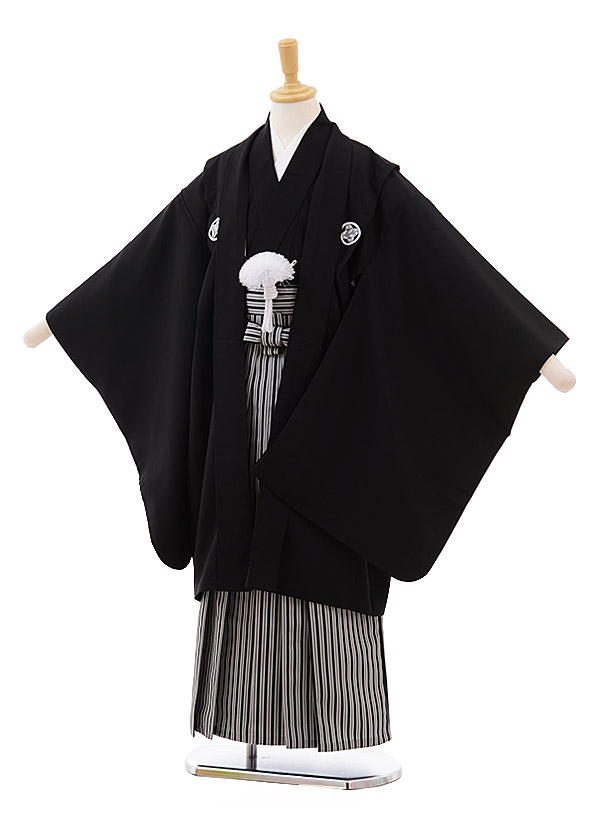 楽天市場】七五三レンタル 男の子 0819 黒紋付×黒縦縞袴 着物 8歳