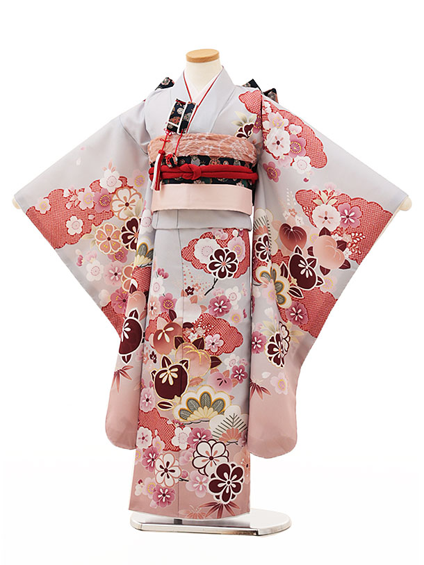 楽天市場】七五三 着物 7歳 フルセット レンタル 女の子 Y140 グレー