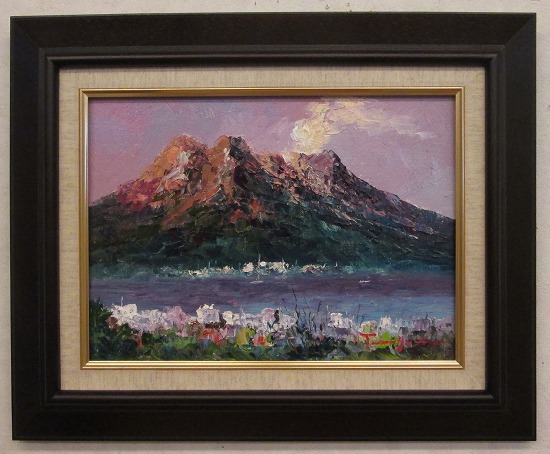 楽天市場】桜島（油彩画｜絵画）：アート・美術品・骨董品・民芸品