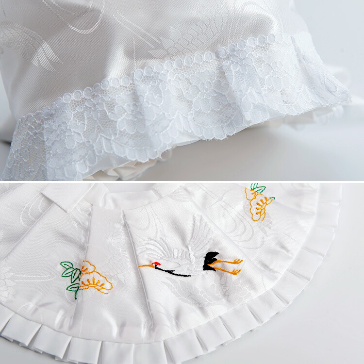 楽天市場】お宮参り用小物4点セット 白 よだれかけ&フードセット 日本