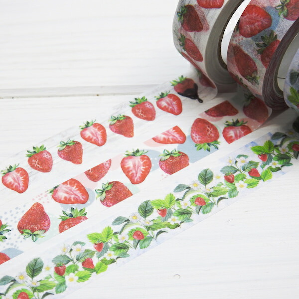 楽天市場】15mm幅マスキングテープ3柄セット・いちご : 京都文具屋