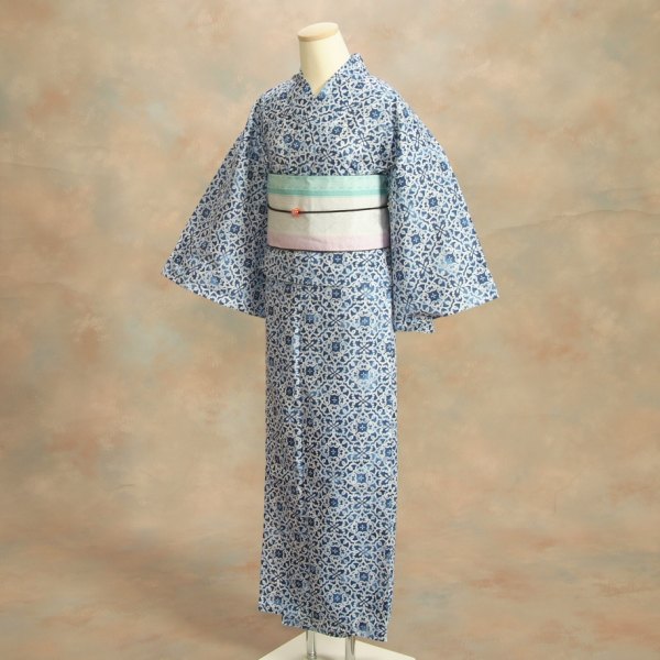 楽天市場】浴衣 ゆかた 凪ブランド 濃淡藍色ぼかし 和更紗柄 ゆかたに