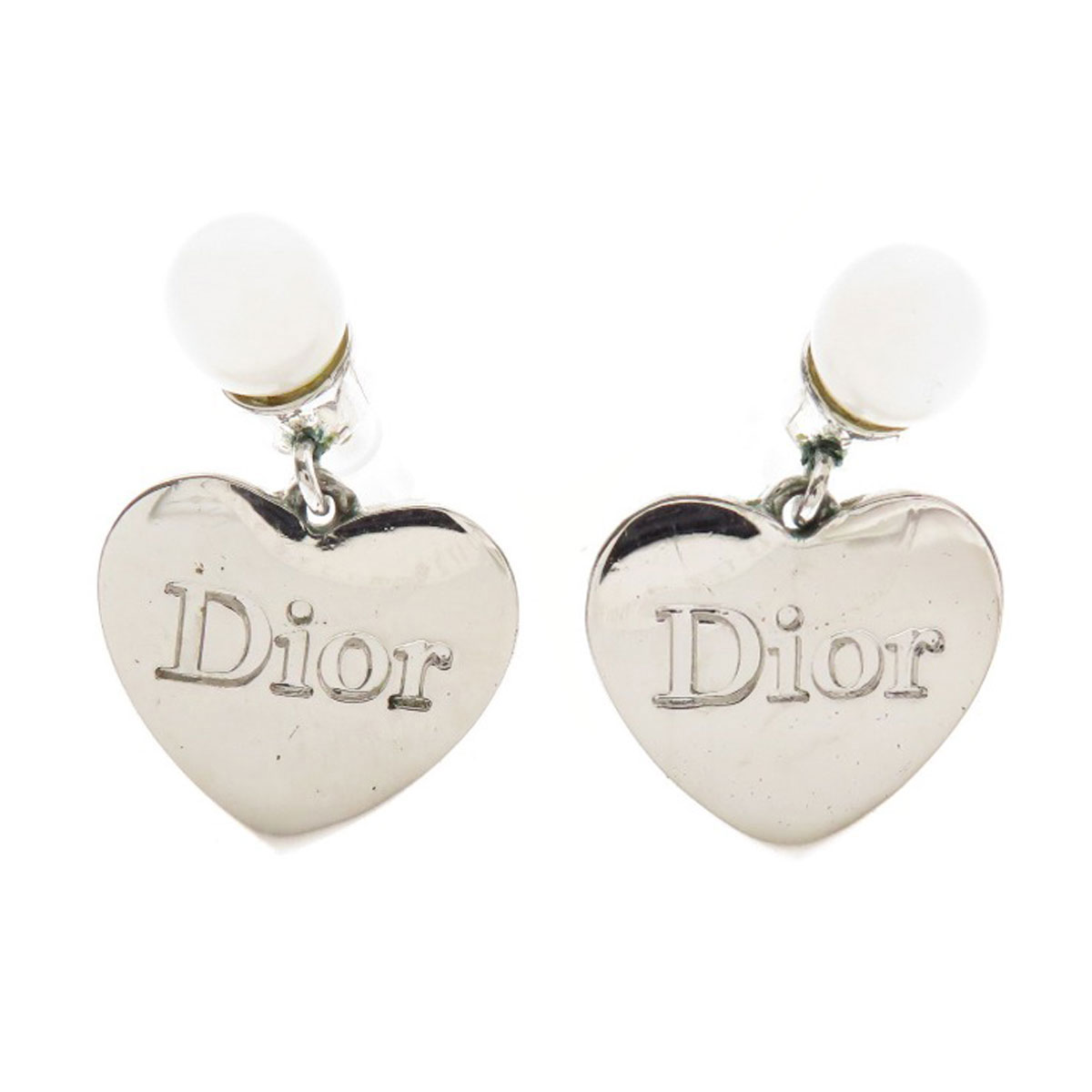 楽天市場】クリスチャンディオール ロゴ刻印 ハート ピアス 金属製
