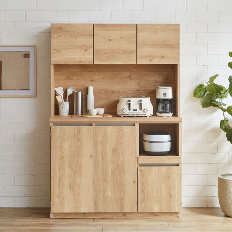 楽天市場】食器棚 キッチン 収納 大川家具 レンジ台 キッチンボード