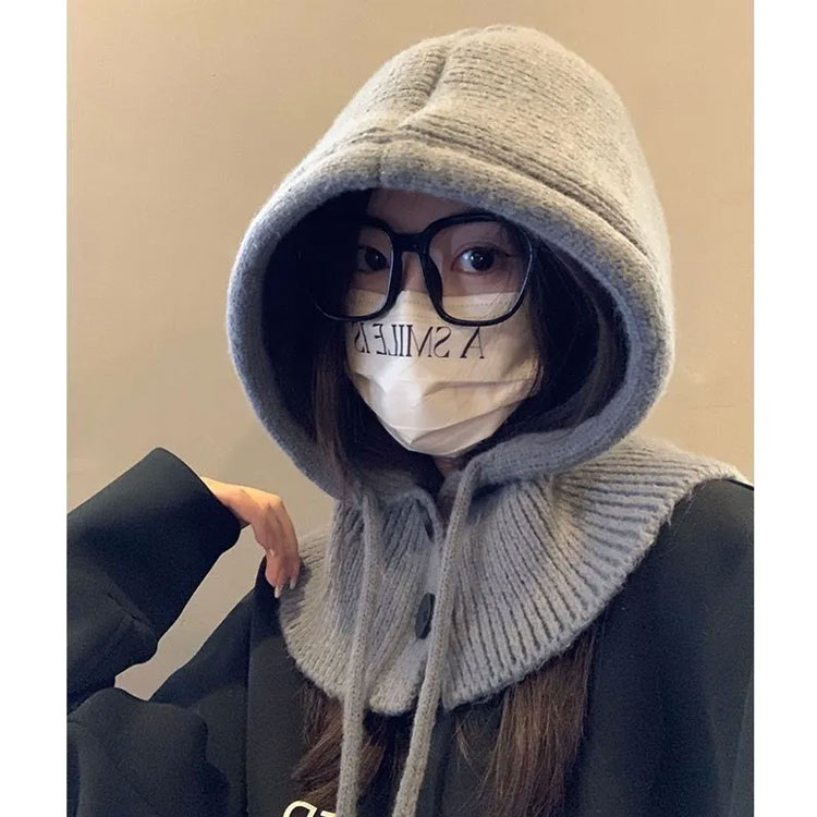 楽天市場】バラクラバ レディース ニット ネックウォーマー フード付き