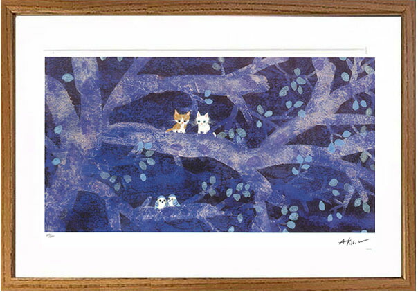 渡辺あきお 花と木のデザイン 版画 12/200 渡辺あきお 花と