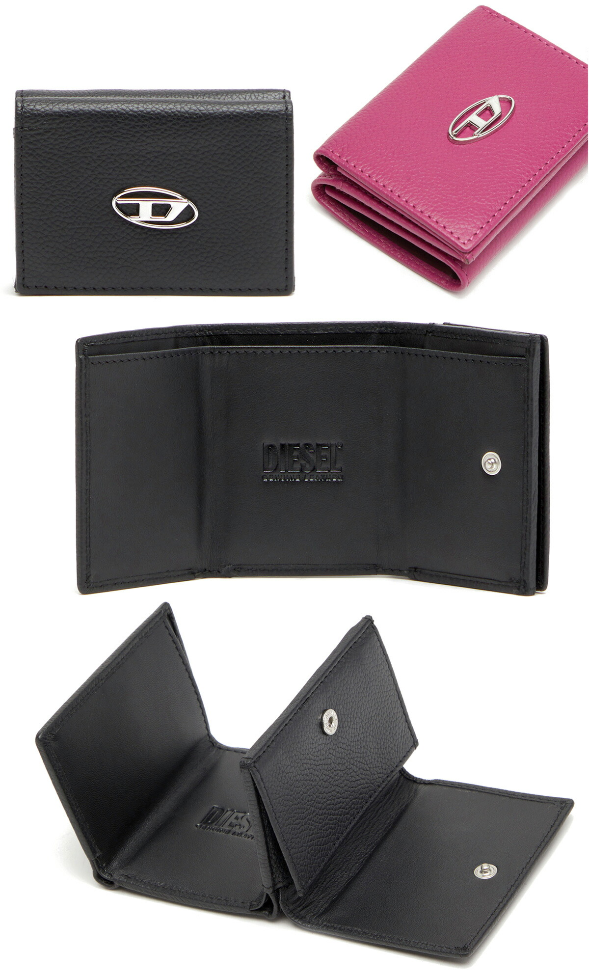 楽天市場】DIESEL ディーゼル小銭れ付き3つ折り財布メタルDロゴ