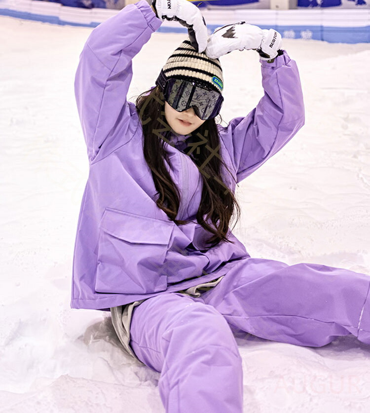 新品スノーボードウェア 女性用 青紫手袋付き 楽天市場】スキーウェア