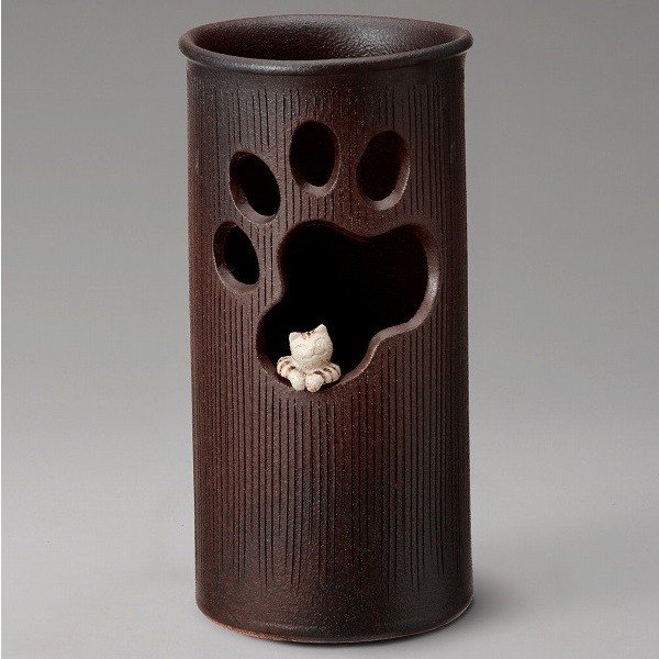 楽天市場】信楽焼 531-01 窓ねこ傘立【メーカー直送品】【同梱/代引