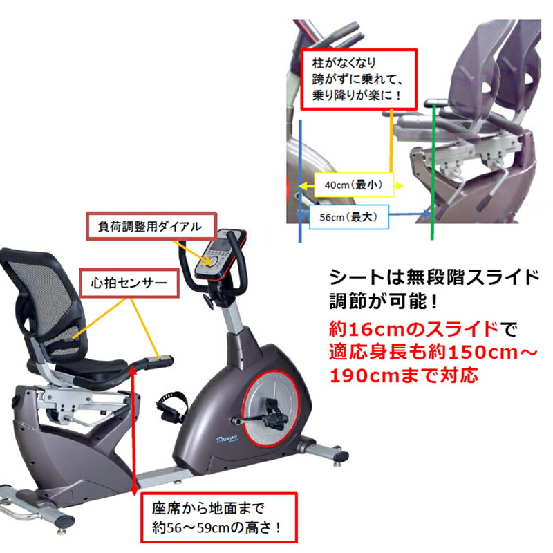 楽天市場】フィットネスバイク 家庭用 高齢者 連続使用 60分 身長