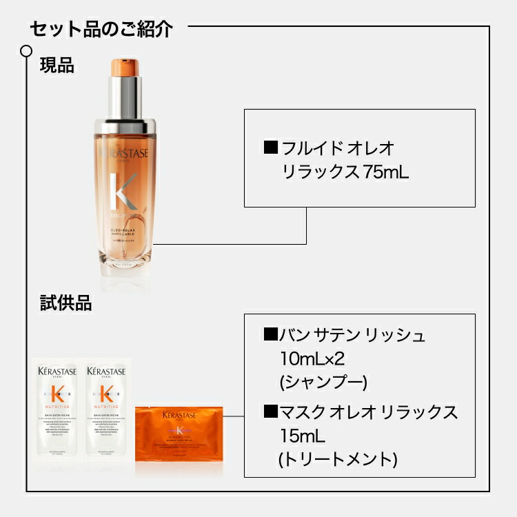 楽天市場】ヘアオイル フルイド オレオ リラックス 75mL ◇洗い流さ